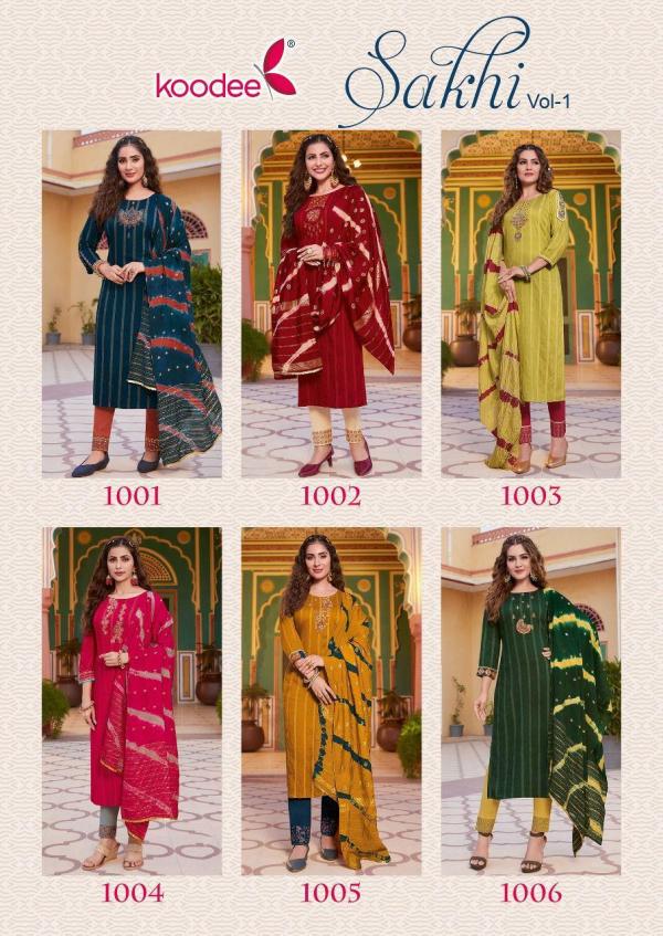 Koodee Sakhi Vol 1 Viscose Embroidery Designer Exclusive Readymade Suit